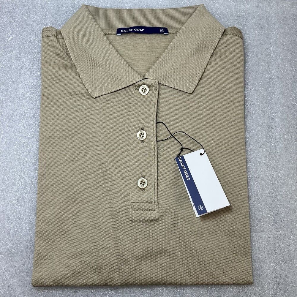 Bally Golf Women’s Polo Shirt Sleeveless Sz 18 3XL Sand Color Pur Cotton